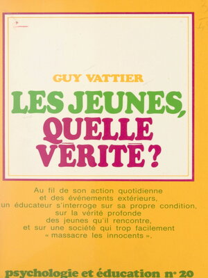 cover image of Les jeunes, quelle vérité ?